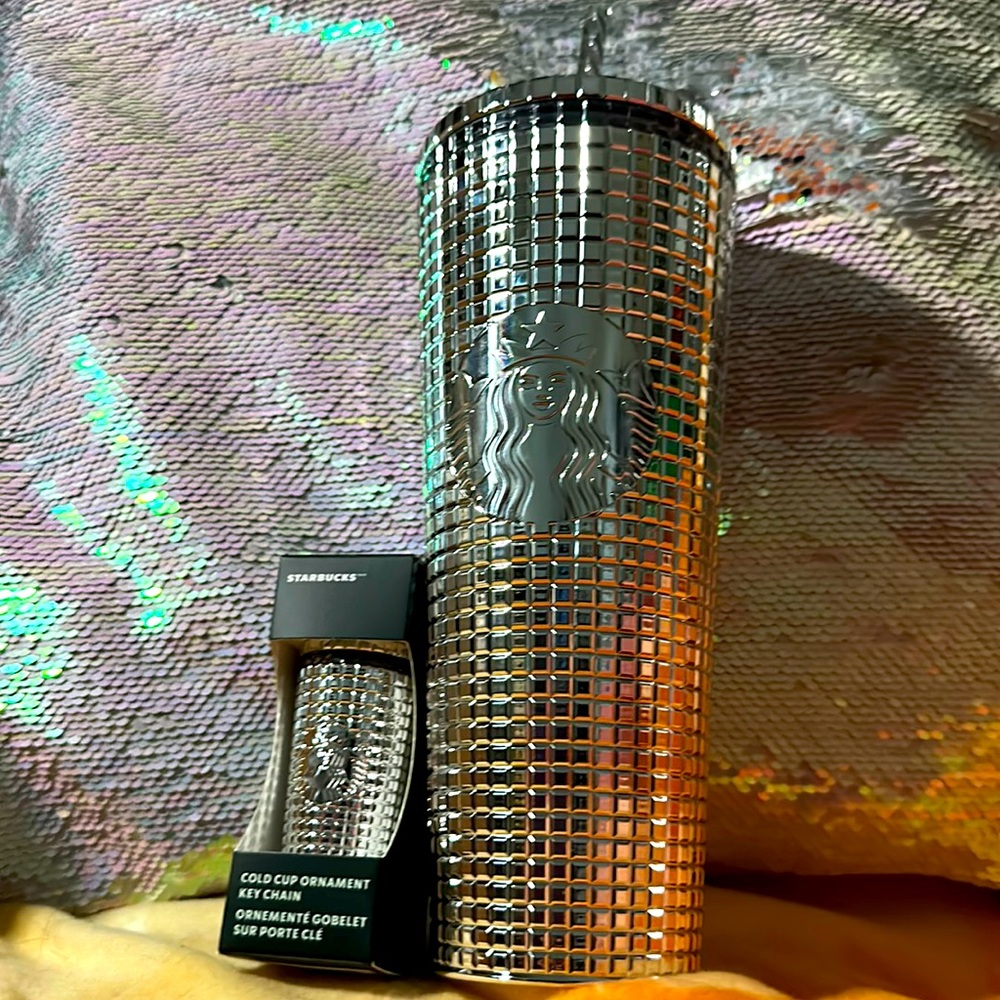 Disco 🪩 ball Starbucks cup and keychain